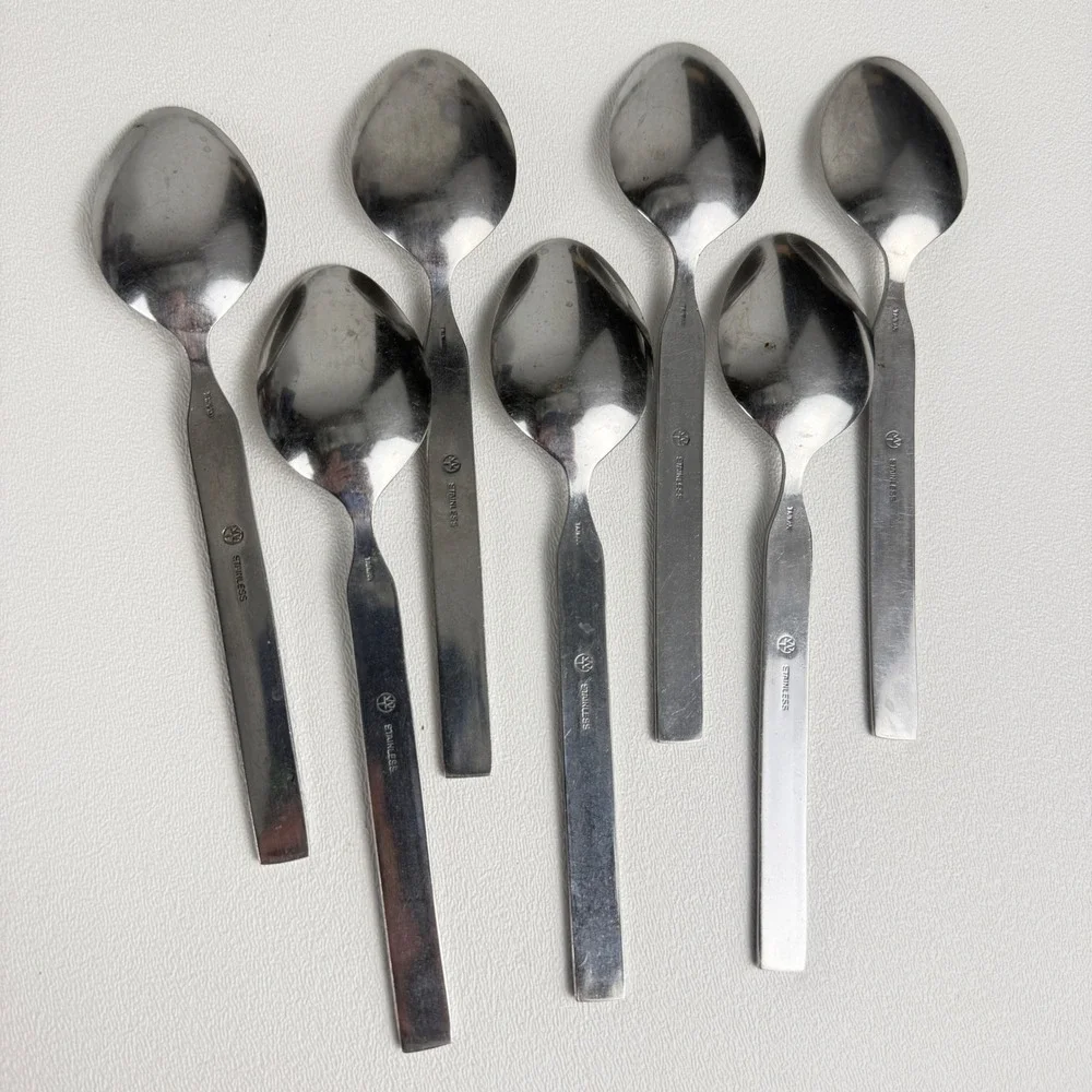 Rogers International Teaspoons (Vogue Pattern) Set of 6 Stainless Flatware
